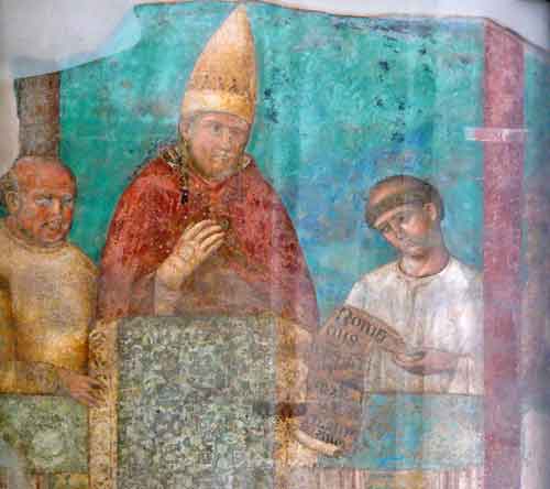 Fresco aus dem Lateranpalast das Papst Bonifacius den Achten zeigt.